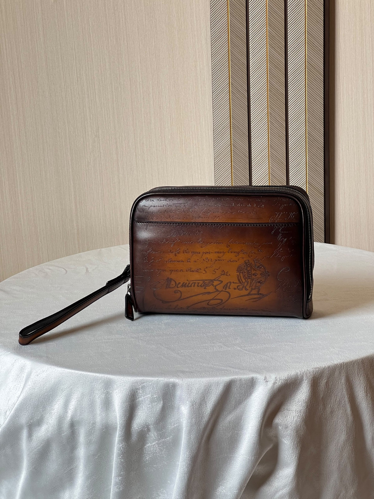 Berluti Clutch - Brown Embossed
