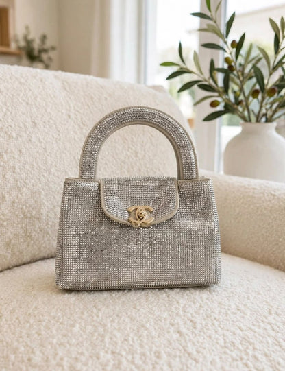 Chanel Top-Handle Flap Handbag - Silver, Black