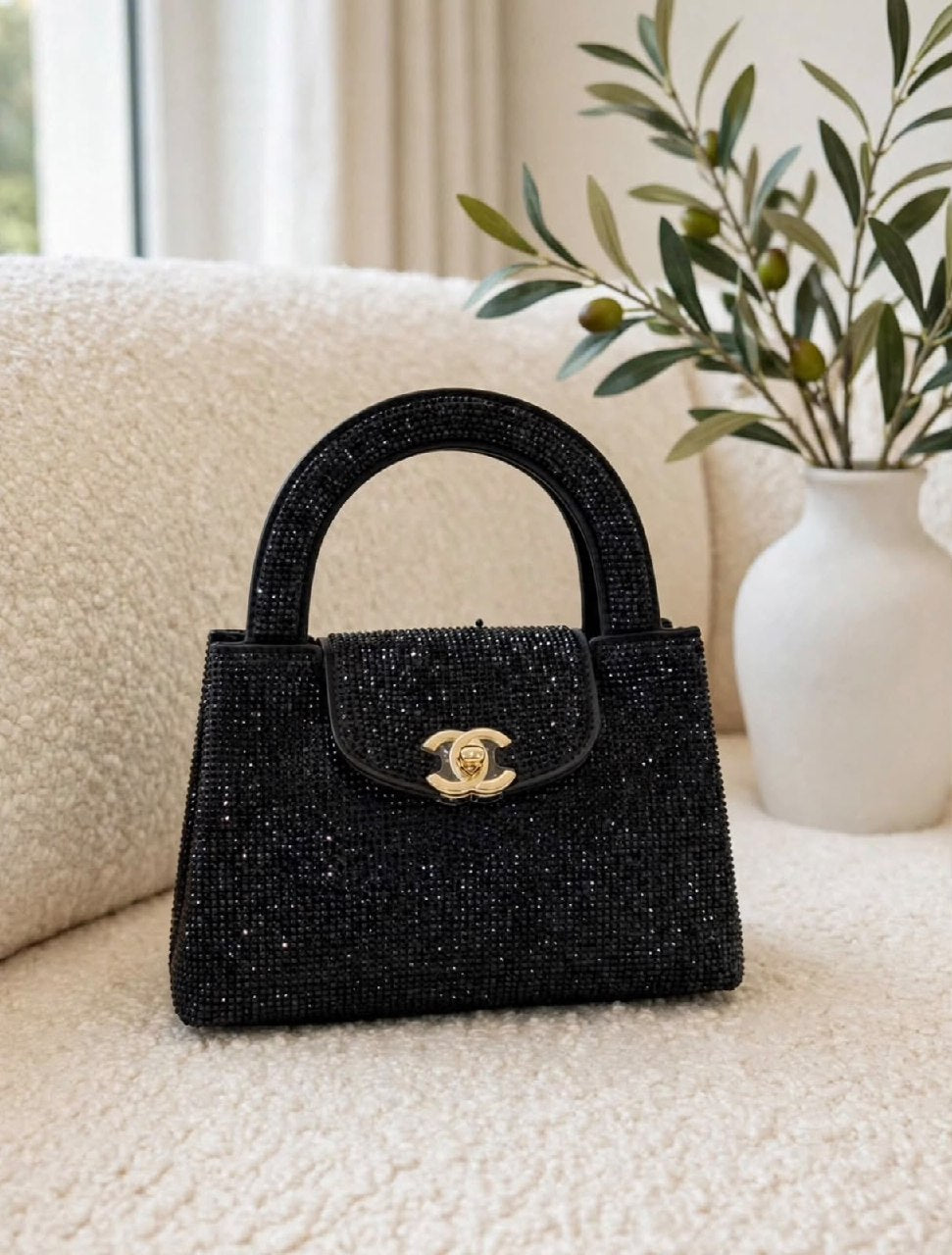 Chanel Top-Handle Flap Handbag - Silver, Black