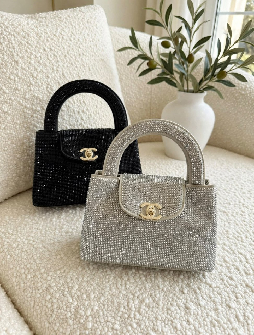 Chanel Top-Handle Flap Handbag - Silver, Black