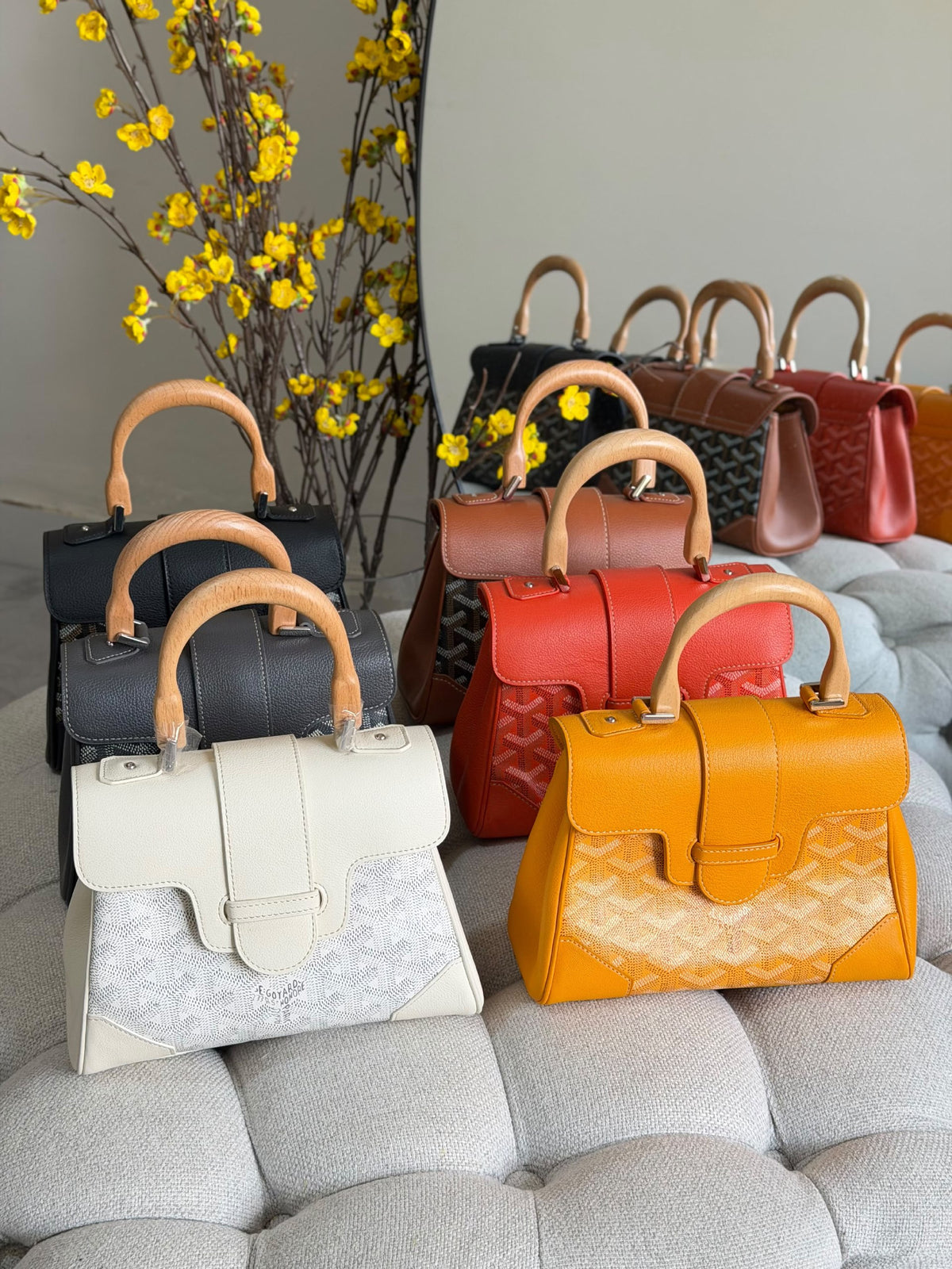 Goyard Handbag - Black, Brown, Dark Grey, Orange, White, Red, Burgundy