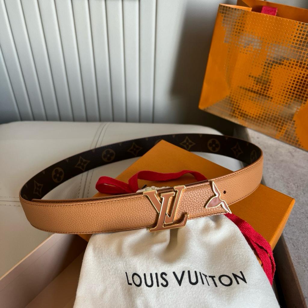 Louis Vuitton Initial Buckle Belt - Beige Monogram