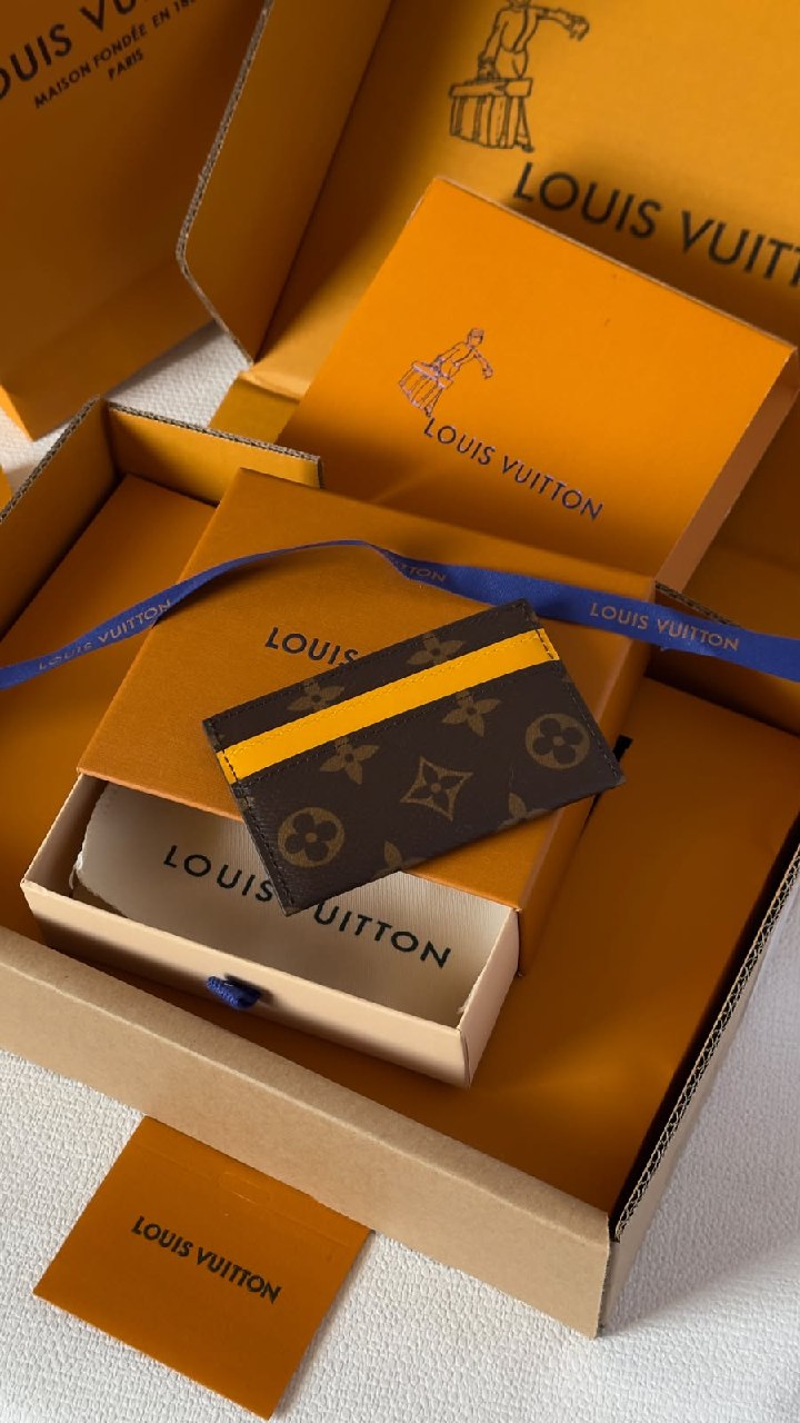 Louis Vuitton Striped Card Holder - Brown Monogram