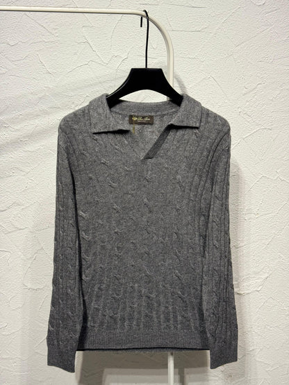 Loro Piana Polo Sweater - Dark Grey