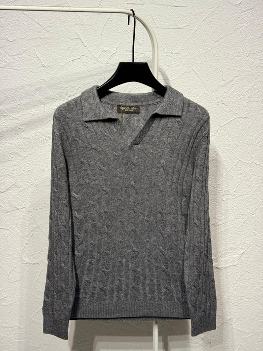 Loro Piana Polo Sweater - Dark Grey