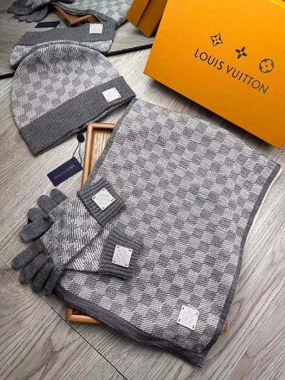 Louis Vuitton Scarf & Beanie - Light Grey
