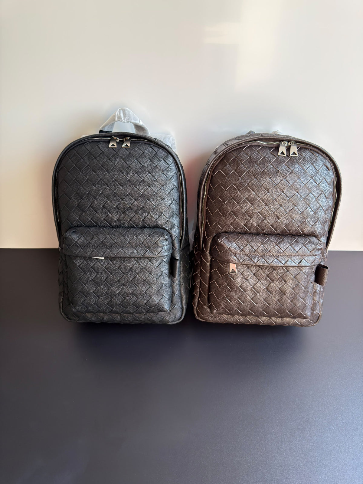 Bottega Veneta Backpack Triangle Hardware - Brown, Black