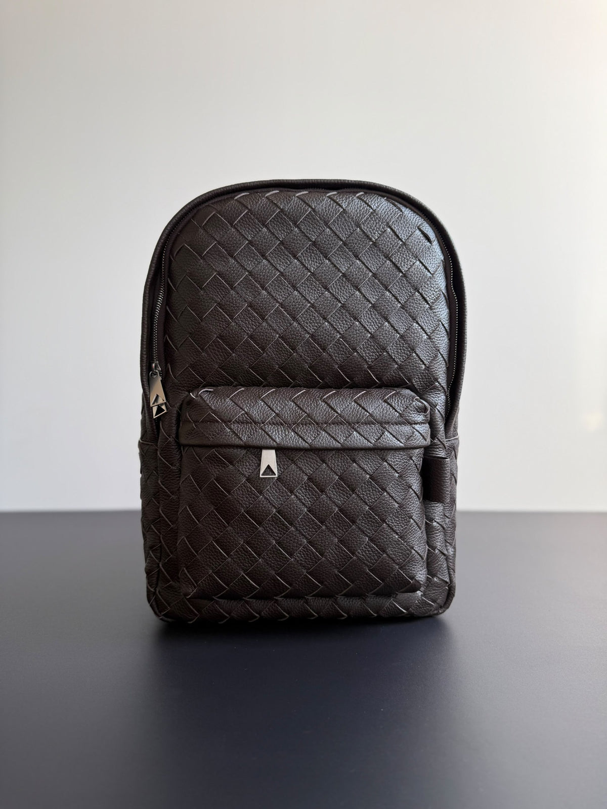 Bottega Veneta Backpack Triangle Hardware - Brown, Black