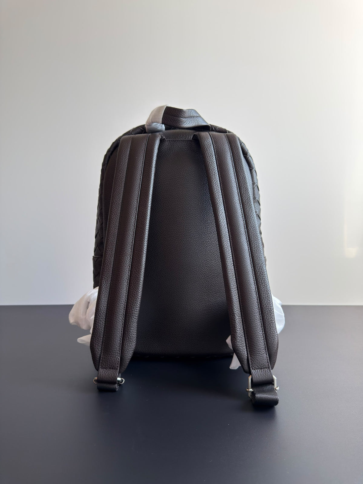 Bottega Veneta Backpack Triangle Hardware - Brown, Black