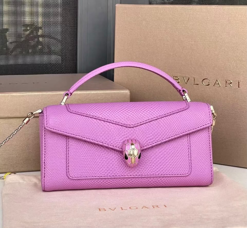 Bulgari Flap Shoulder Bag - Purple