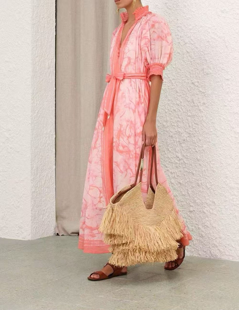 Zimmermann Dress Puff Sleeve - Pink