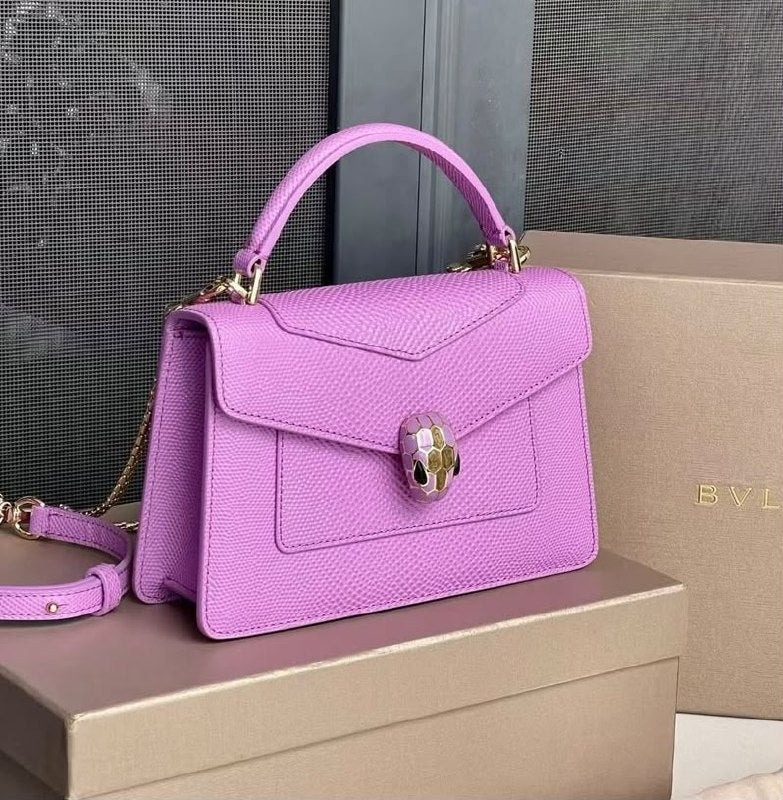 Bulgari Top Handle Shoulder Bag - Purple