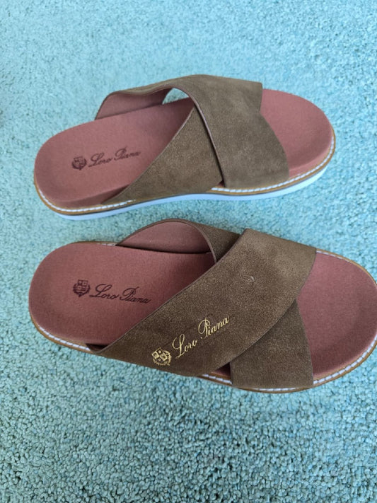 Loro Piana Slippers Cross-Strap - Beige