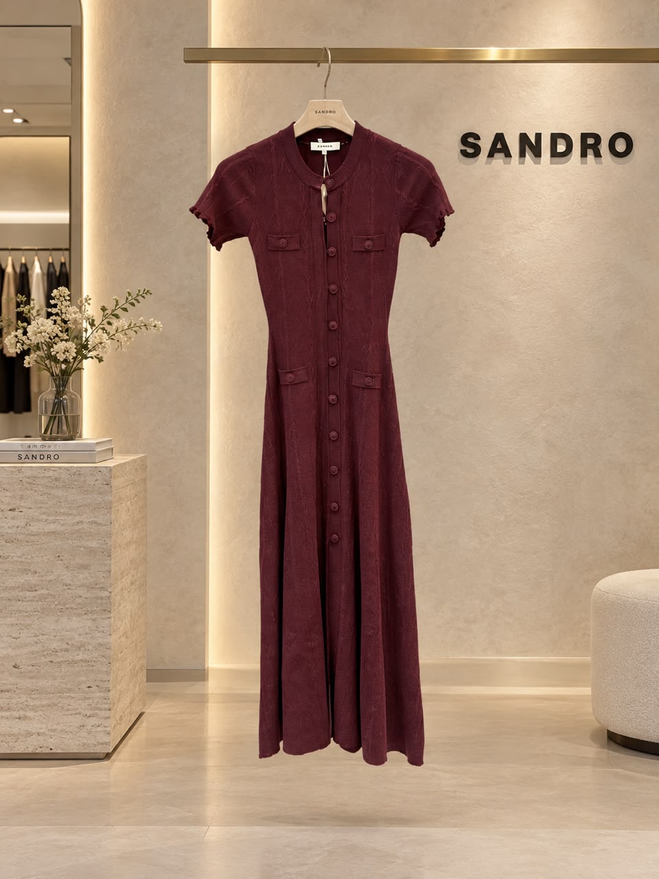 Sandro Dress - Burgundy