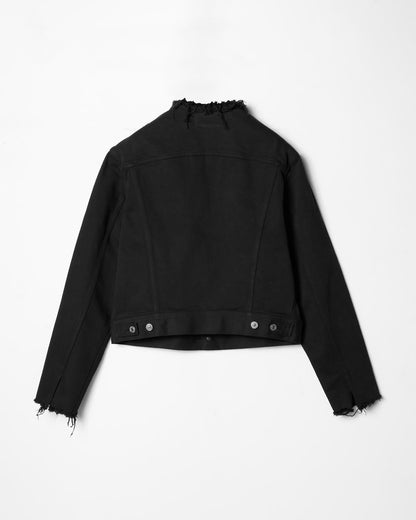 Celine Jacket Frayed-Edge - Black