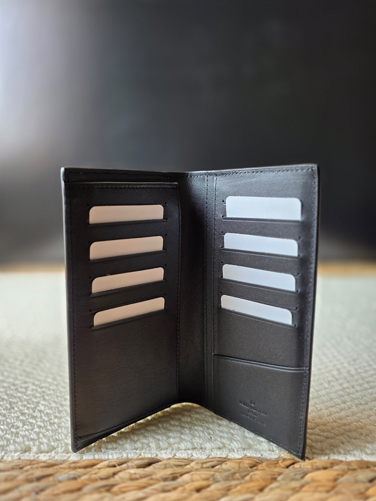 Louis Vuitton Brazza Corner-Logo Wallet - Black Embossed