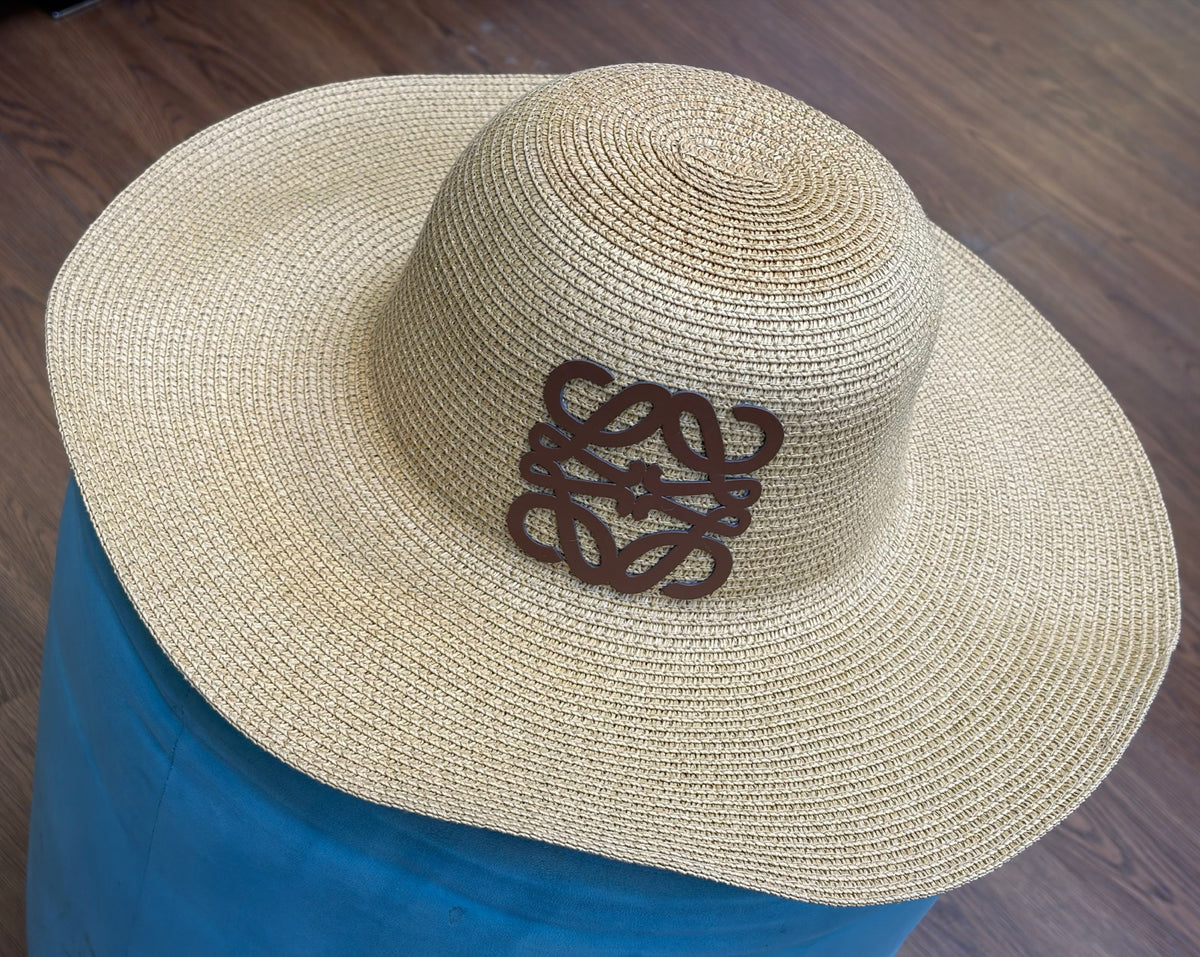 Loewe Emblem Wide-Brim Hat - Beige