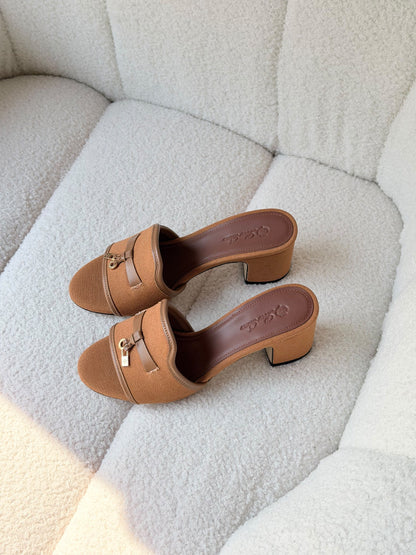 Loro Piana Heels - White & Grey, Beige & Brown, White & Brown