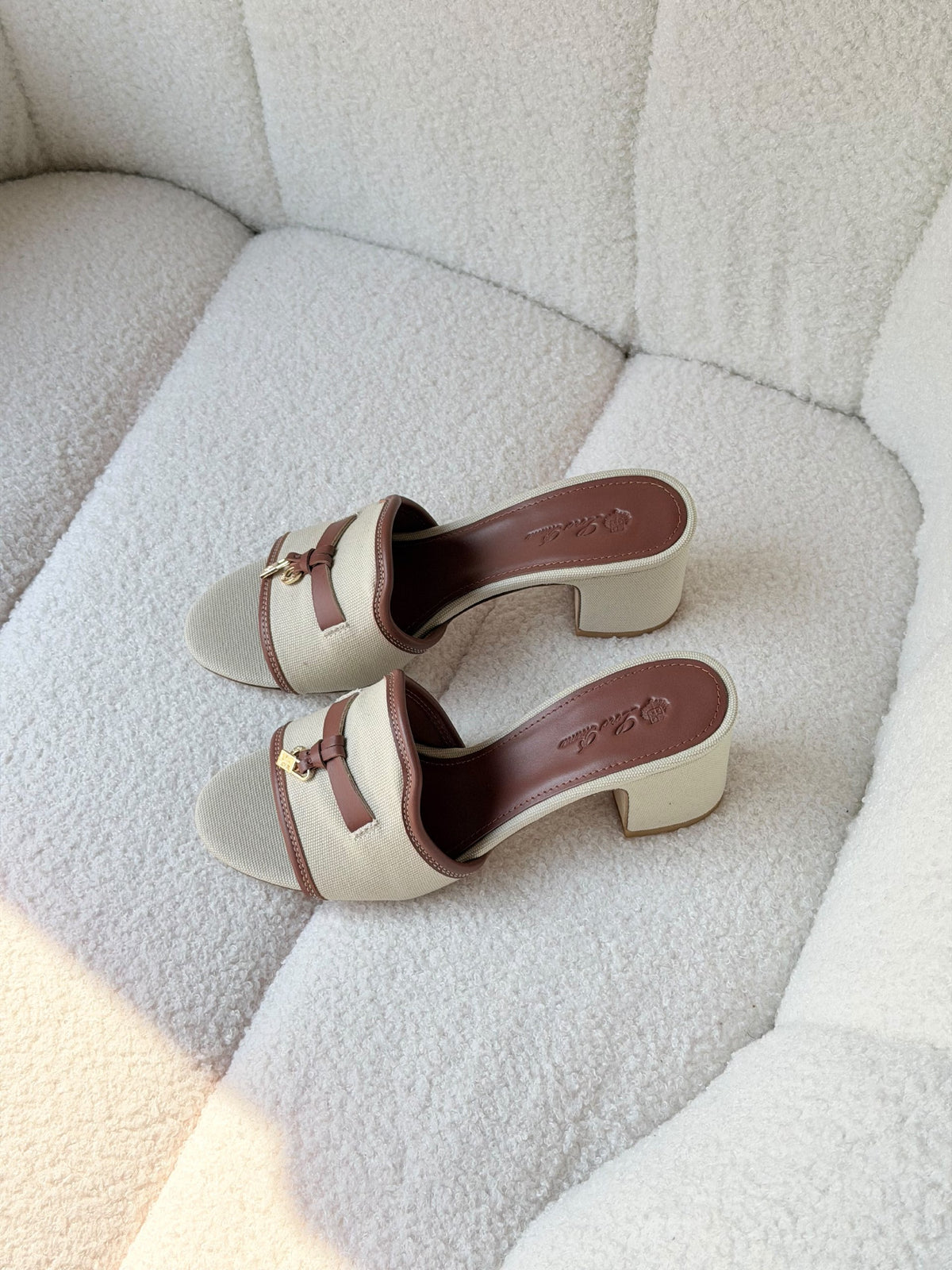 Loro Piana Heels - White & Grey, Beige & Brown, White & Brown