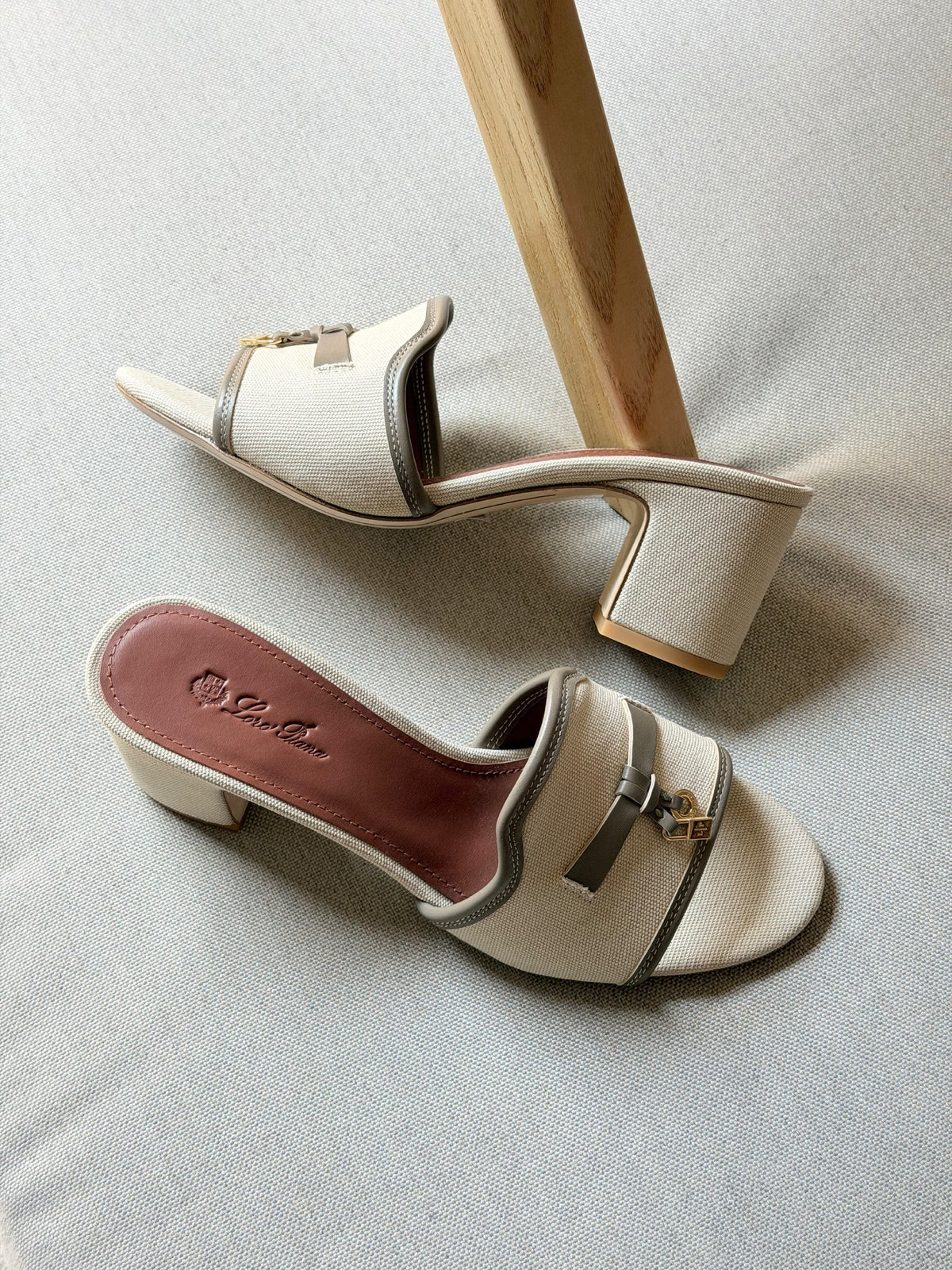 Loro Piana Heels - White & Grey, Beige & Brown, White & Brown