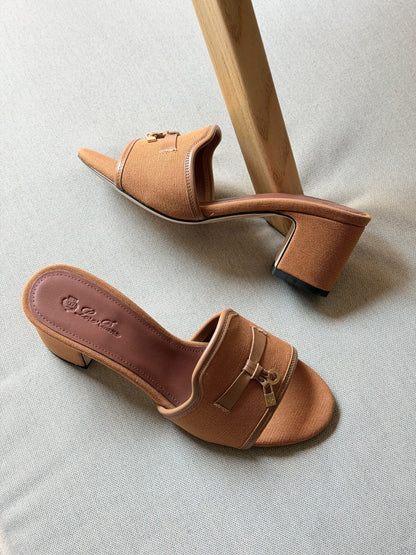 Loro Piana Heels - White & Grey, Beige & Brown, White & Brown