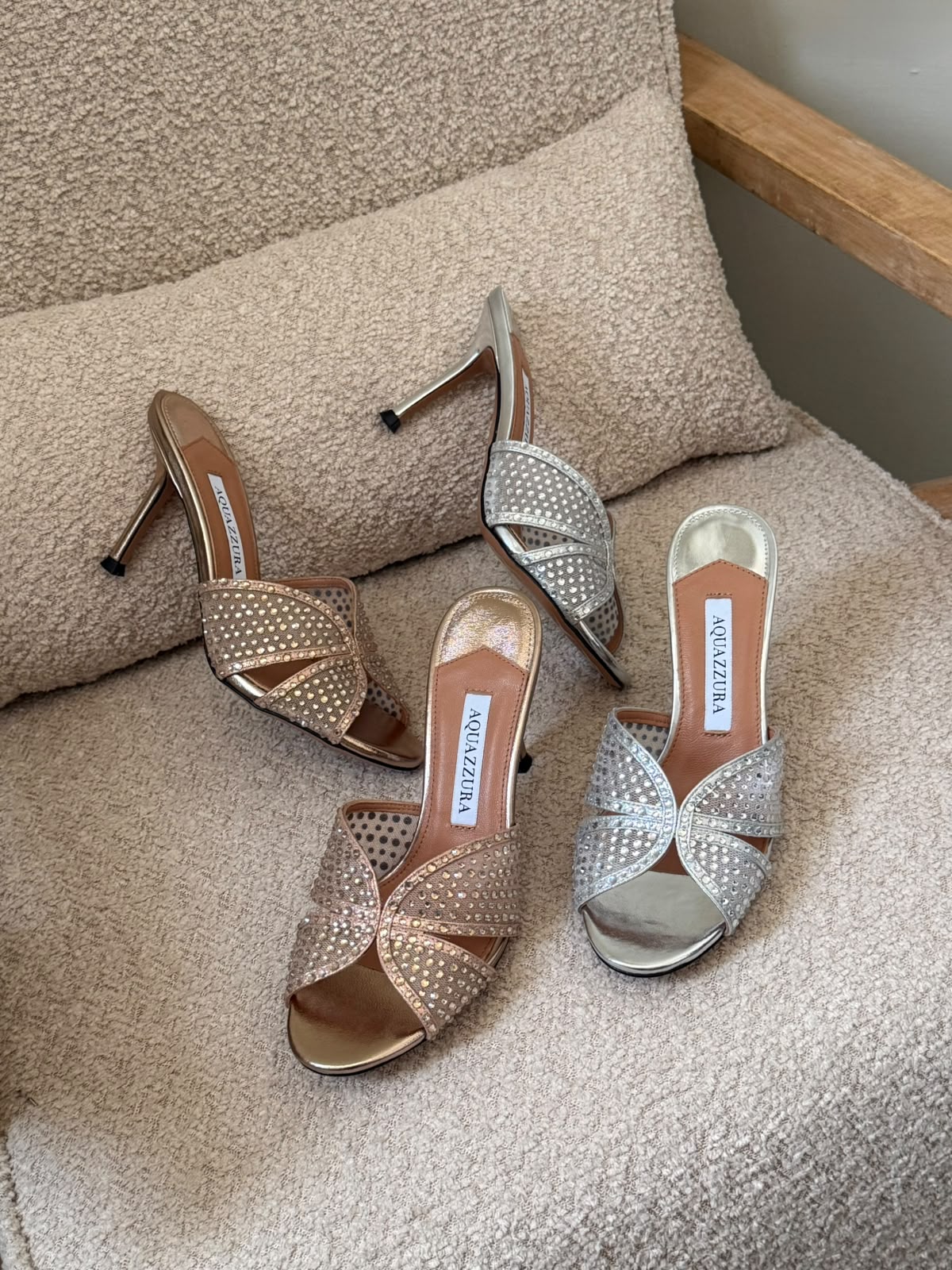 Aquazzura Heels - Silver, Gold