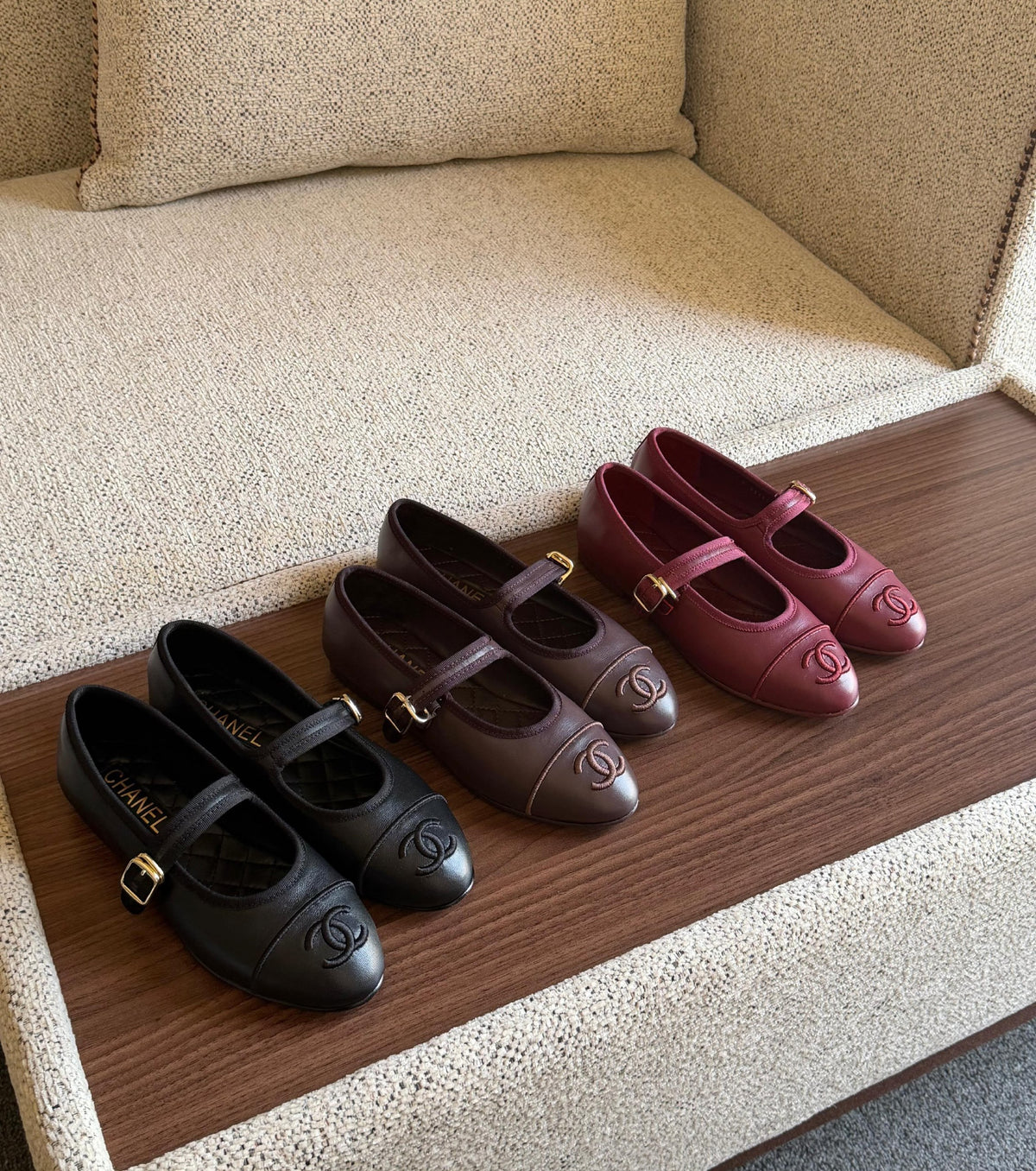 Chanel Ballerina - Burgundy, Brown, Black