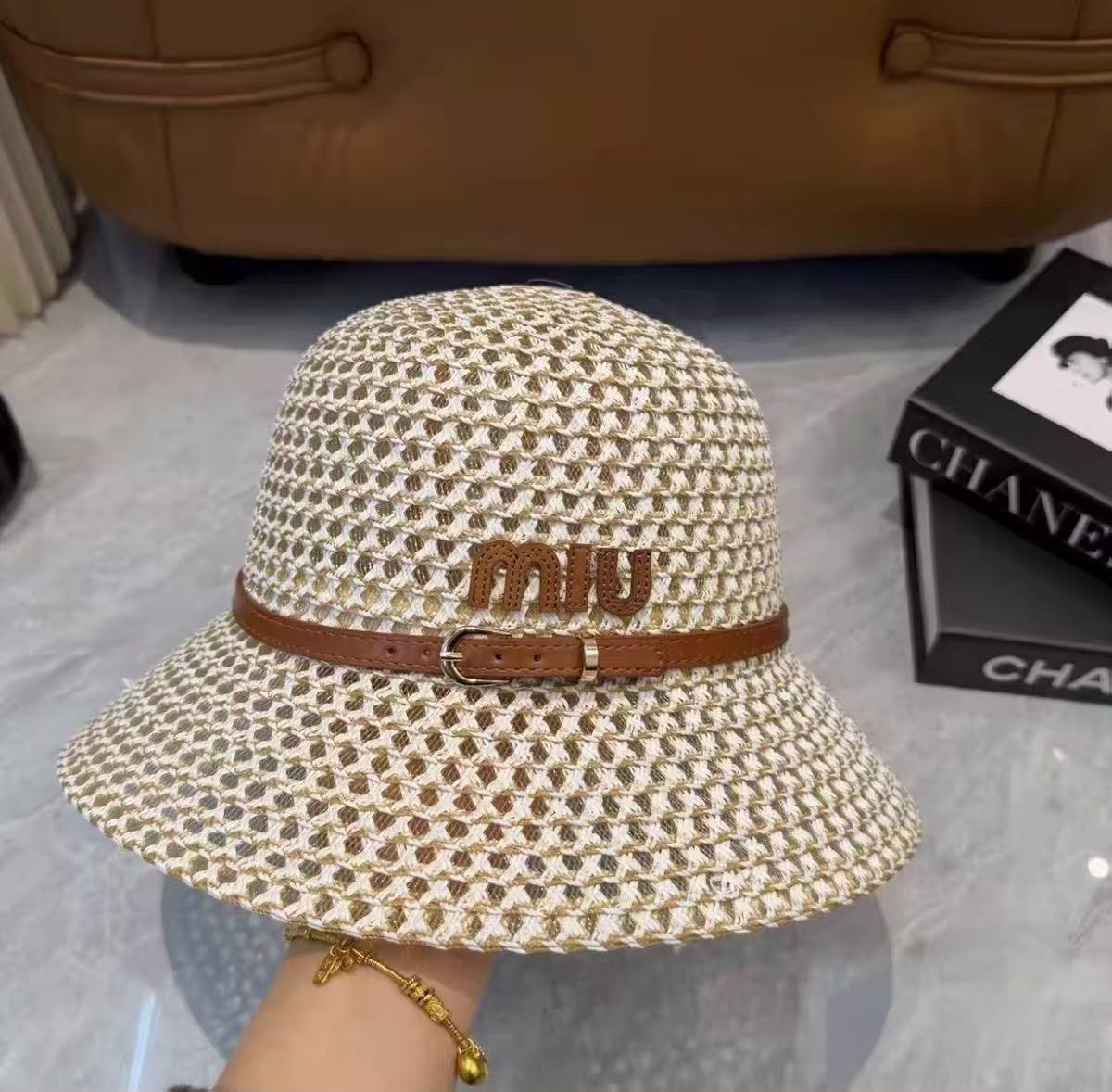 Miu Miu Hat - Black, Beige, White