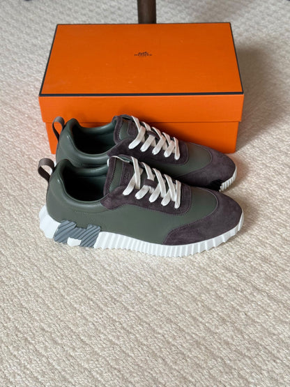 Hermes Sneakers - Green & Brown