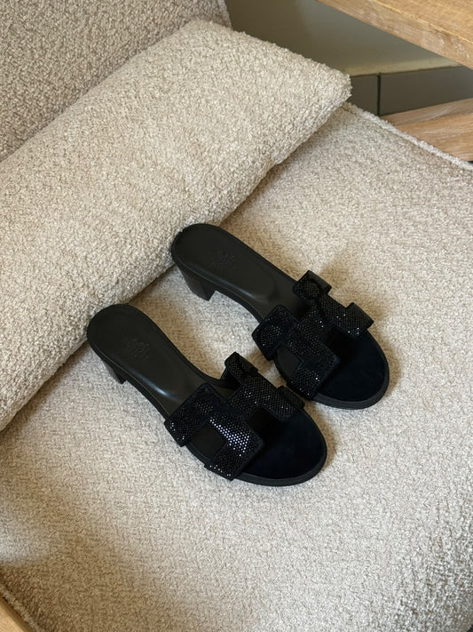 Hermès H-Strap Heels - Black
