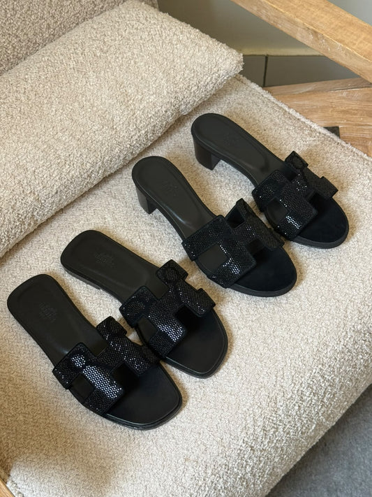 Hermès H-Strap Heels - Black