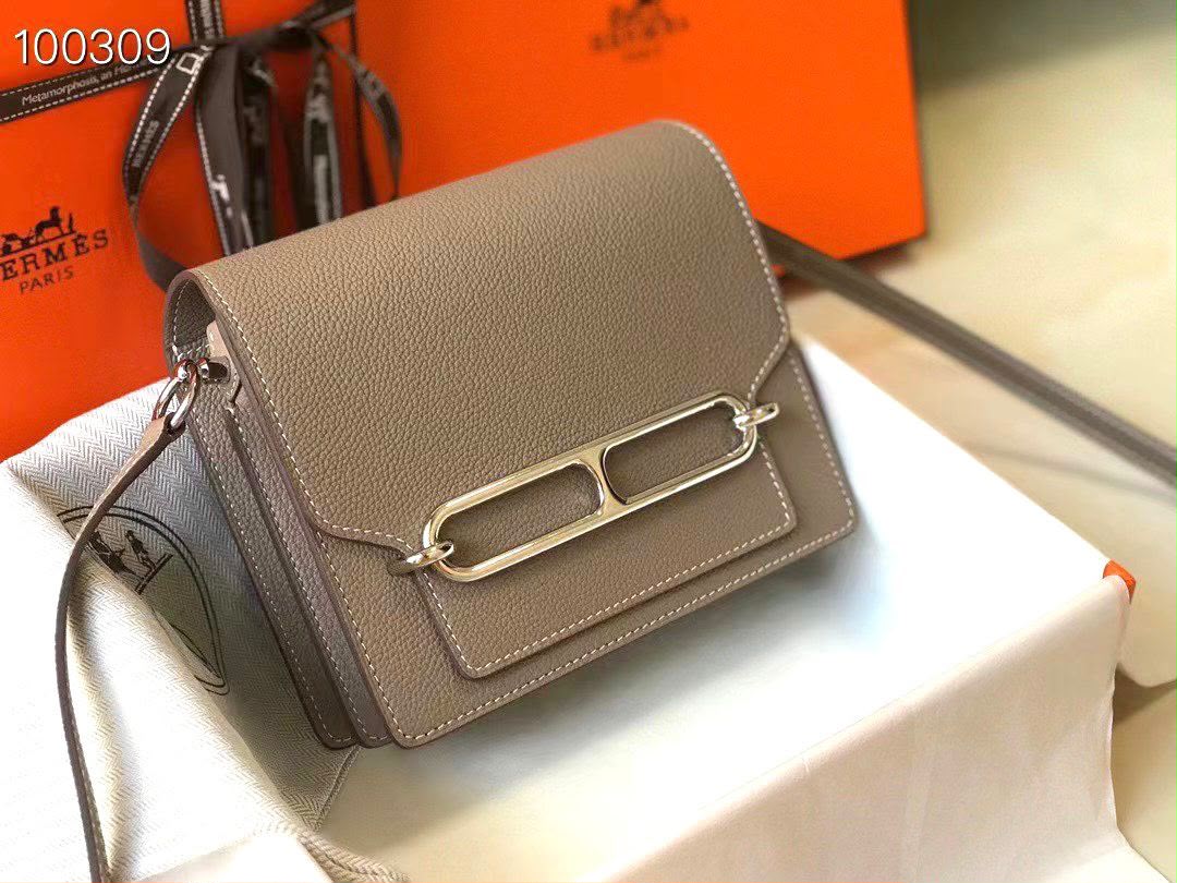 Hermès Shoulder Bag Link Clasp - Grey