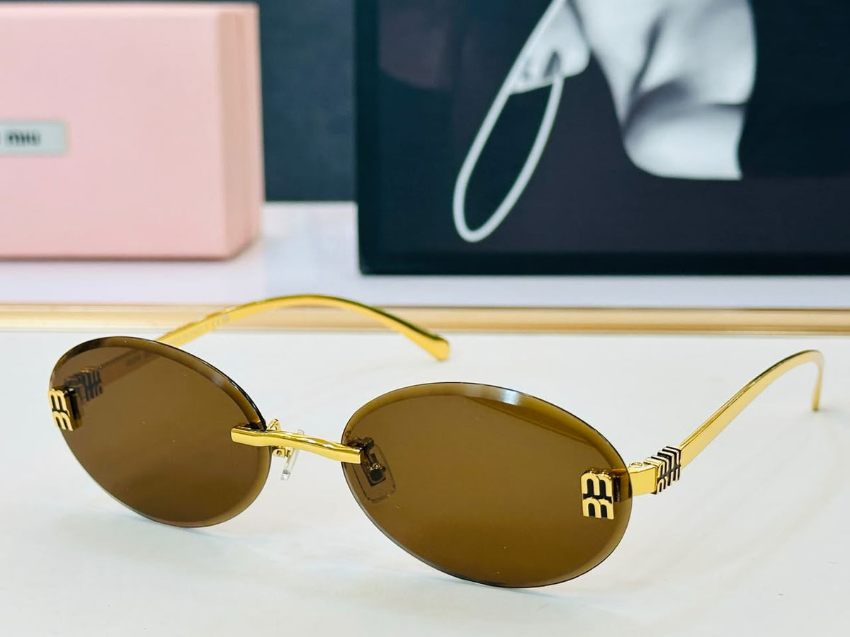 Miu Miu Sunglasses - Gold & Brown