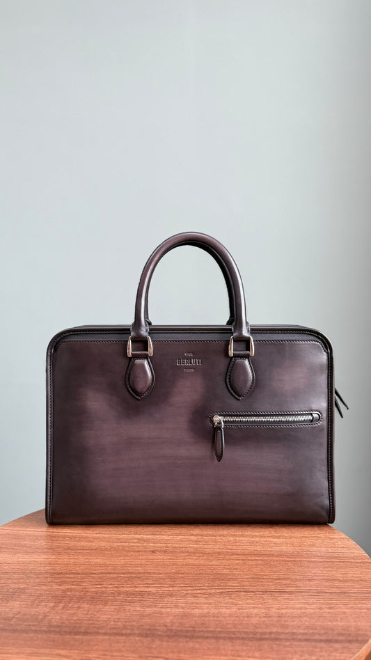 Berluti Shoulder-Strap Briefcase - Dark Grey