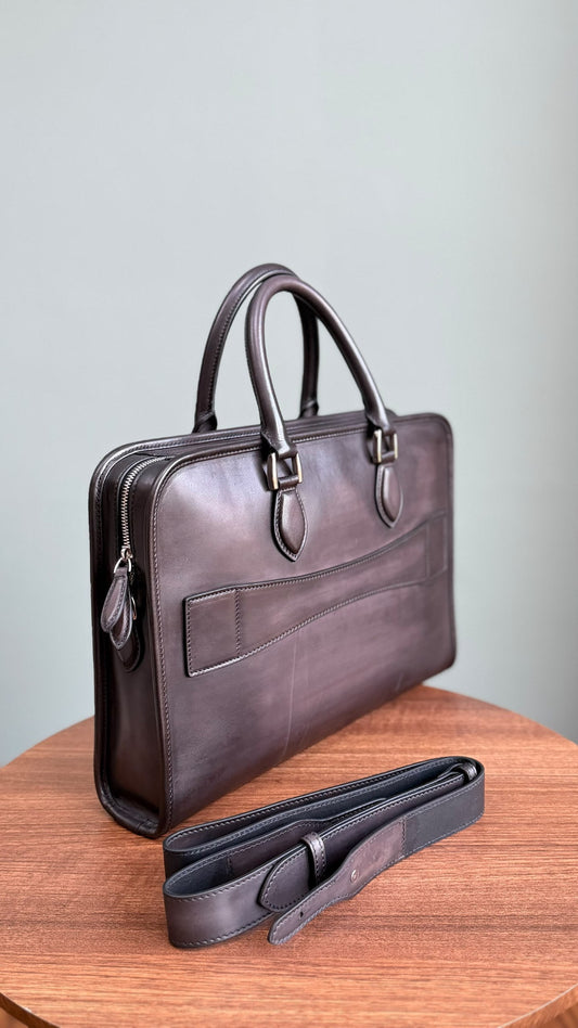 Berluti Shoulder-Strap Briefcase - Dark Grey