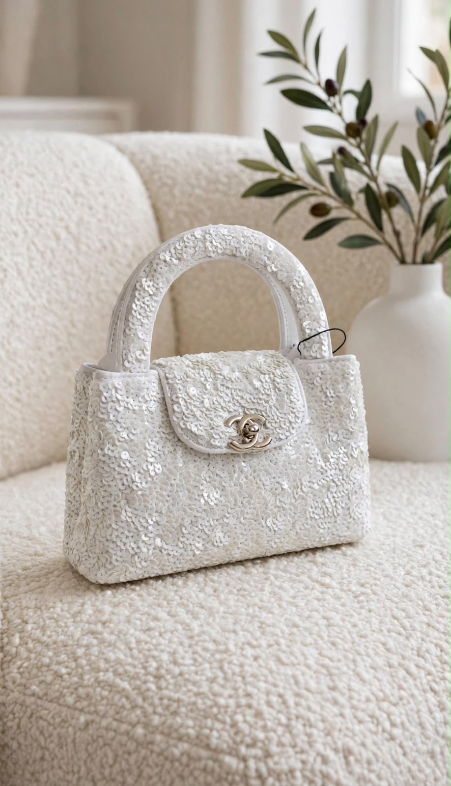 Chanel Structured Top-Handle Handbag - Black, White, Brown