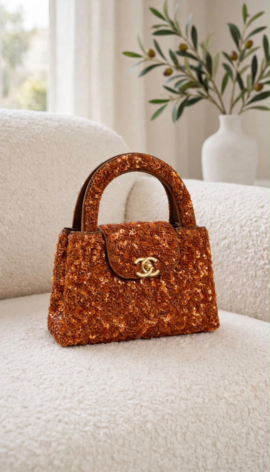 Chanel Structured Top-Handle Handbag - Black, White, Brown