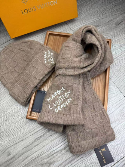 Louis Vuitton Scarf & Beanie - Beige