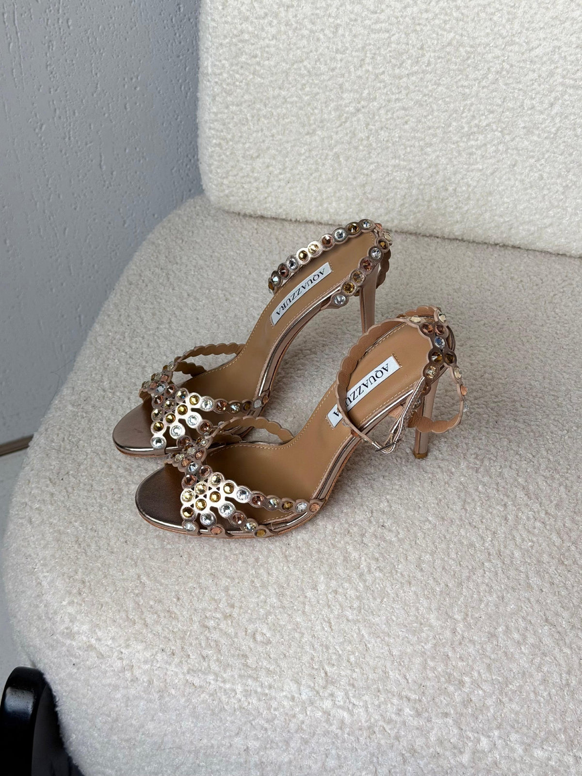 Aquazzura Ankle-Strap Heels - Beige