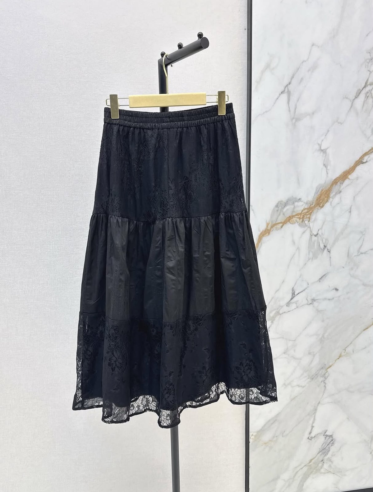 Miu Miu Tiered Skirt - Black