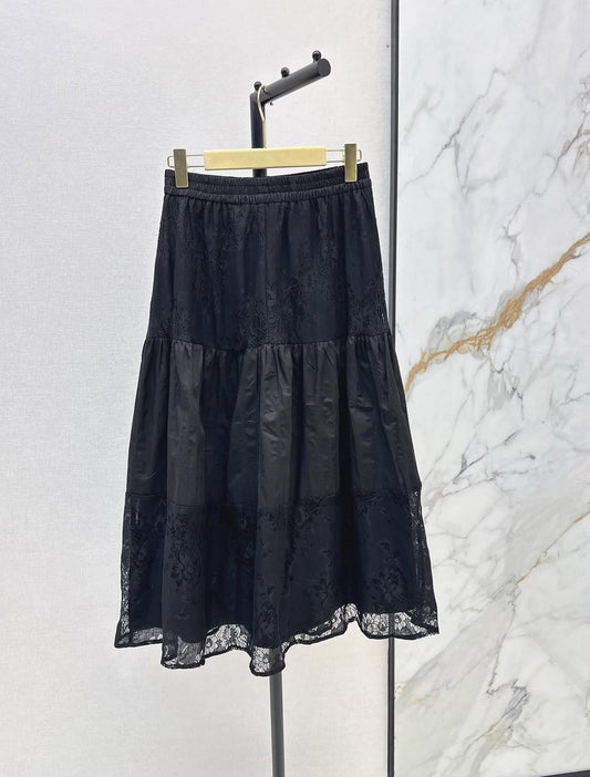 Miu Miu Tiered Skirt - Black