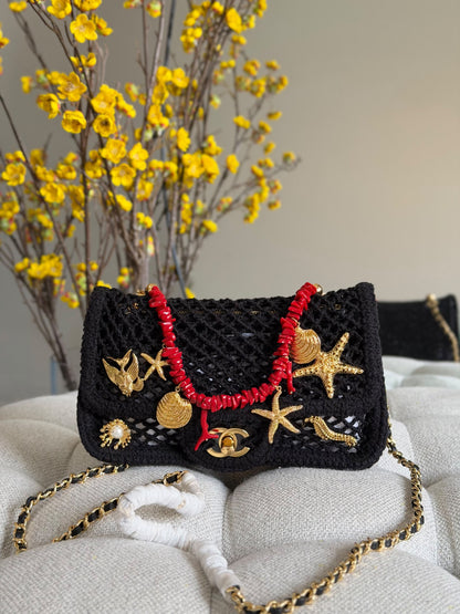 Chanel Charm Flap Shoulder Bag - Black