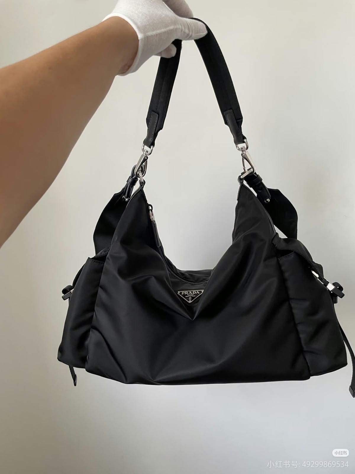Prada Slouchy Shoulder Bag - Black