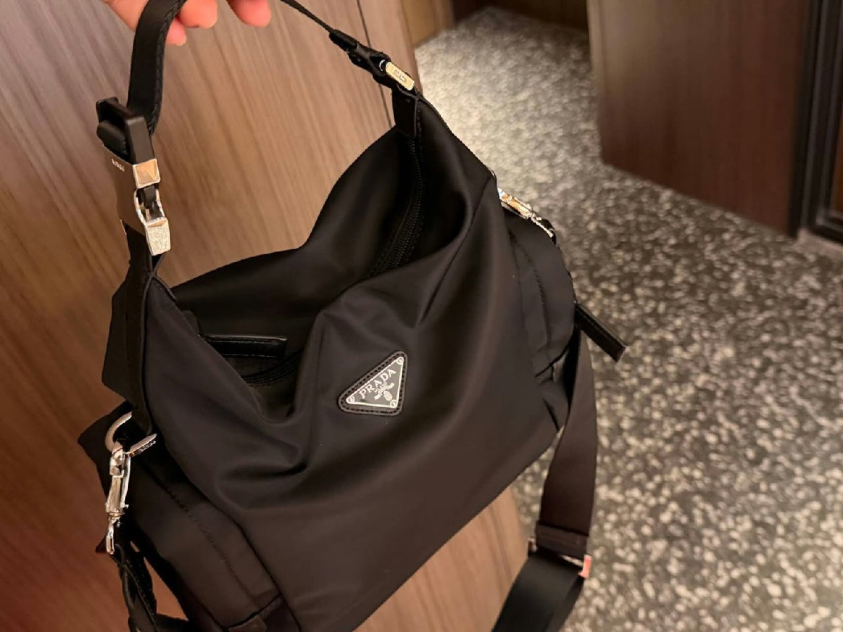 Prada Slouchy Shoulder Bag - Black