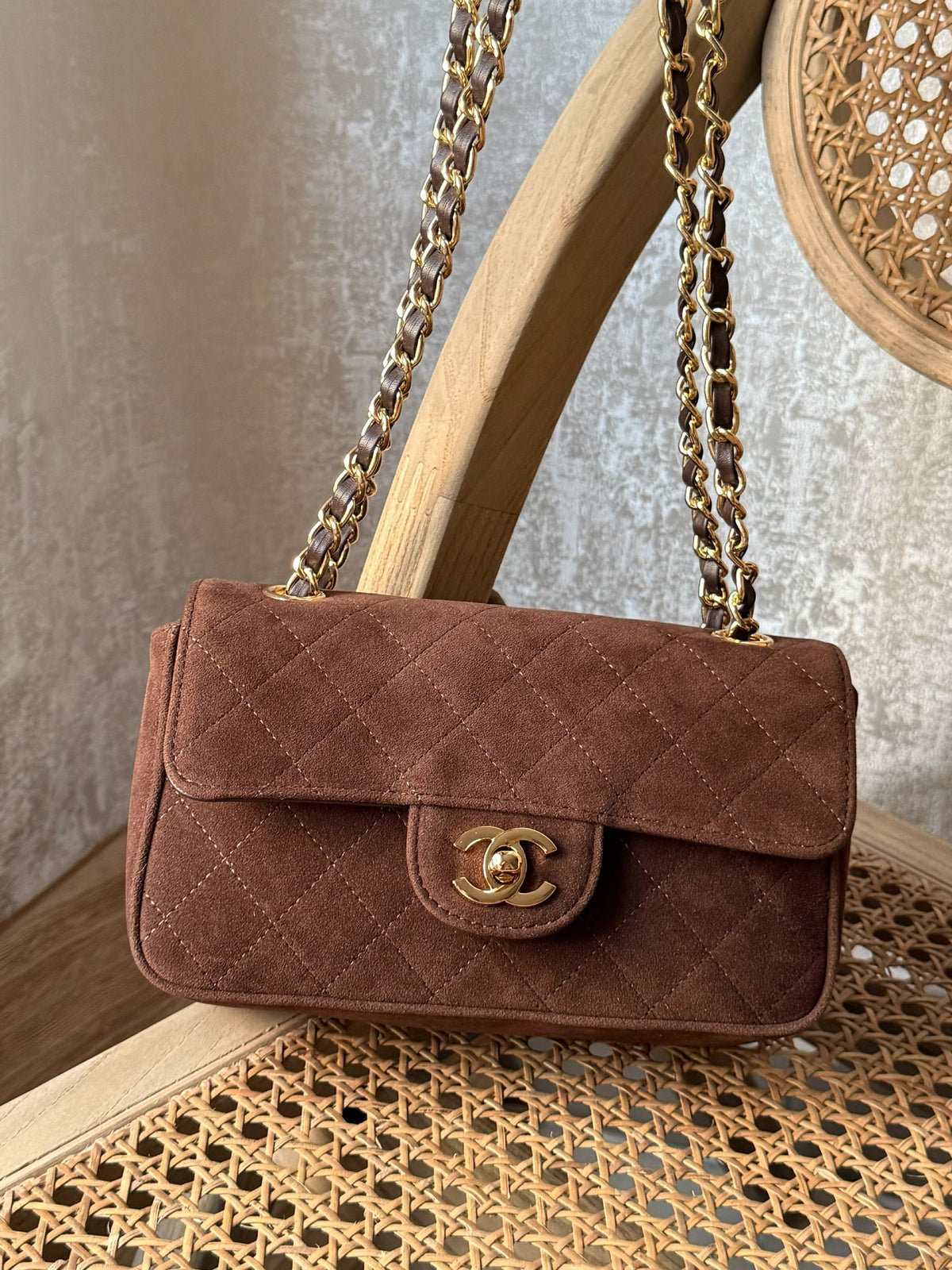 Chanel Quilted Chain Shoulder Bag - Dark Brown