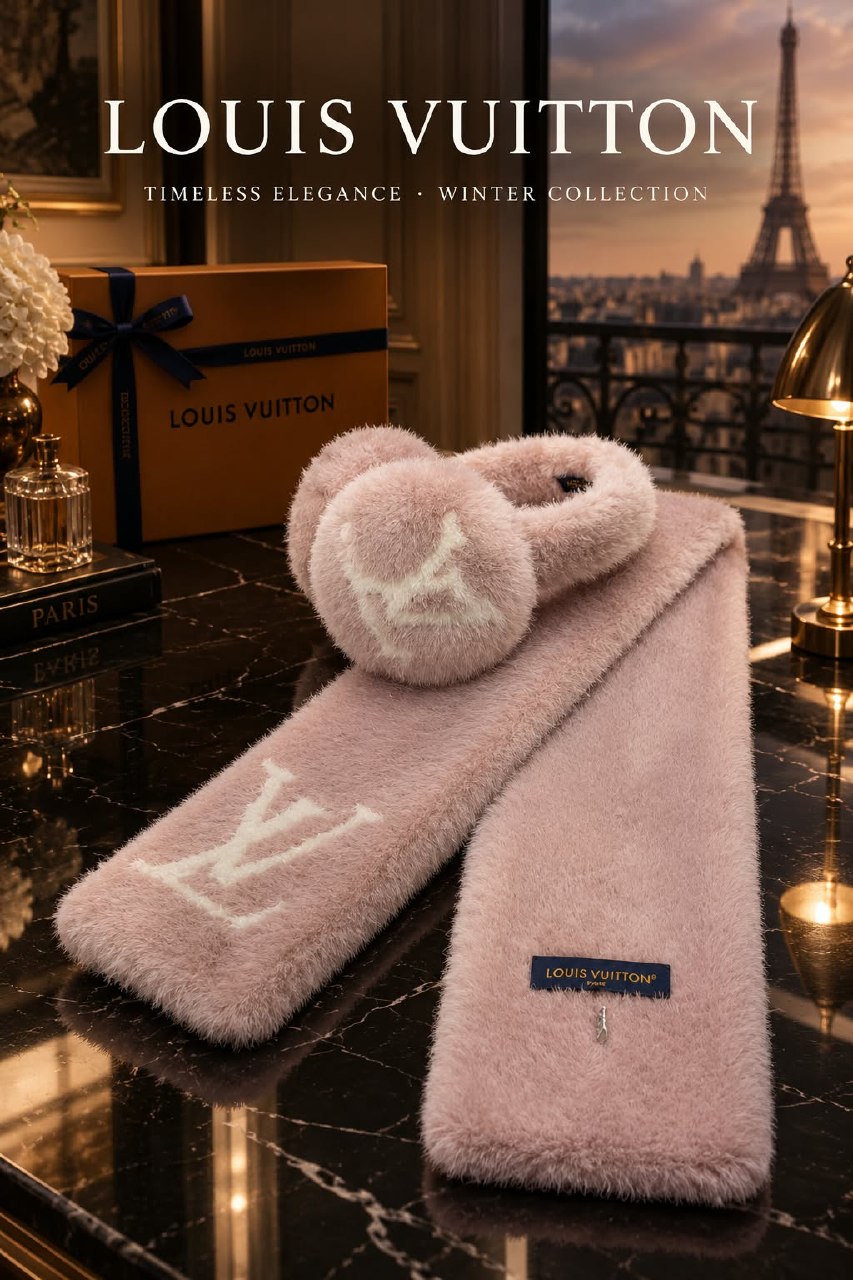 Louis Vuitton Scarf & Earmuffs - Pink