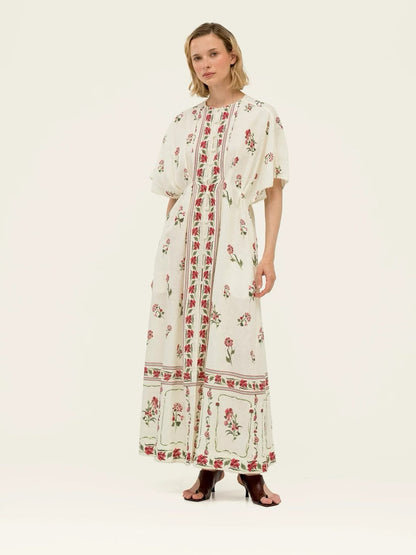 Aqua Dress - White & Multi