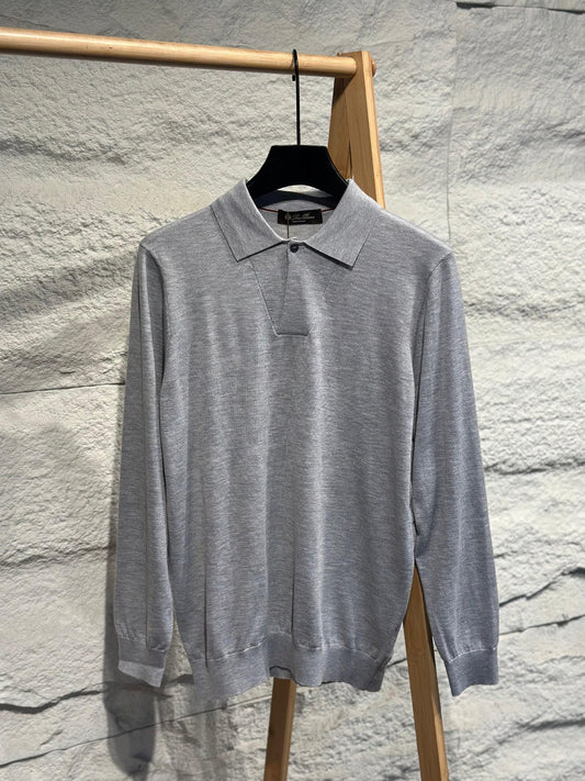 Loro Piana Polo Sweater - Black, Grey, Blue, Navy, Green, Brown