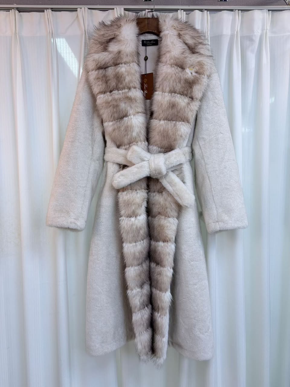 Loro Piana Belted Coat - White