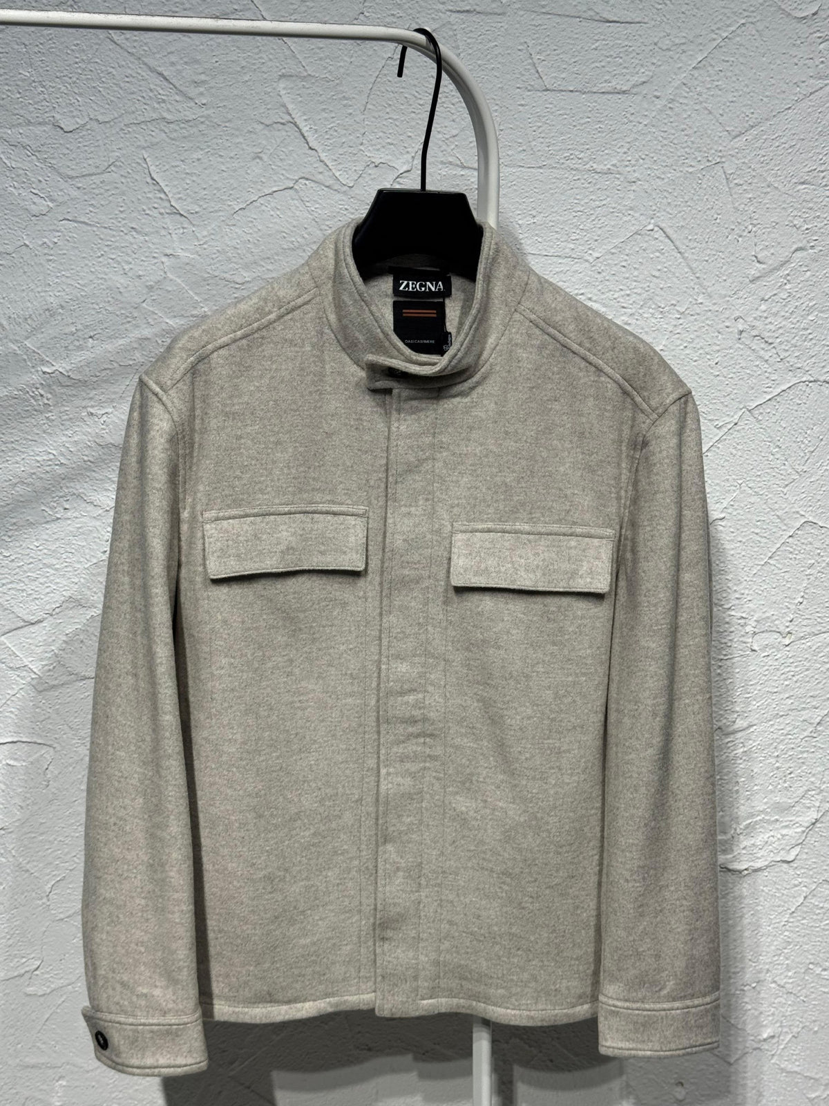 Zegna High-Collar Pocket Jacket - Beige, Brown, Navy